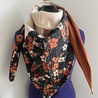 foulard t2 fleuri noir