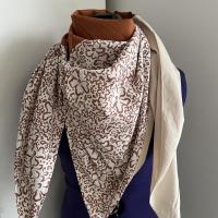 foulard t2 fleuri blanc